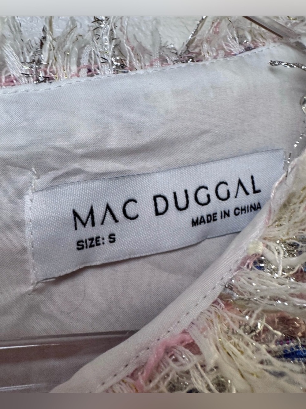 NWT Mac Duggal Pink Tweed Short-Sleeve Shift Dress in Size Small - Picture 5 of 11